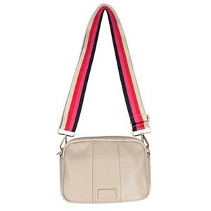 POM POM LONDON CITY BAG – STONE – FULL‑GRAIN LEATHER – CROSSBODY